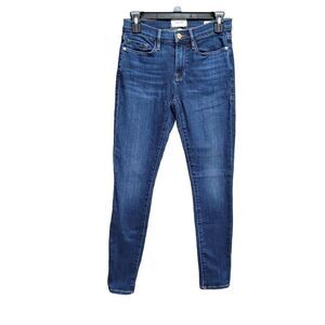 Frame Le Skinny De Jeanne Blue Dublin Wash Womens Size 26‎ Stretch Denim Casual